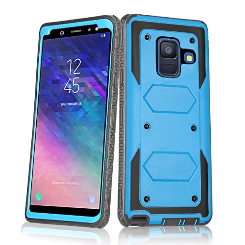 Asuwish Phone Case for Samsung Galaxy A6 Cover Hybrid Rugged Shockproof Hard Drop Proof Full Body Protective Heavy Duty Mobile Bumper Cell Accessories Glaxay A 6 2018 6A A600A A600P Women Men Blue