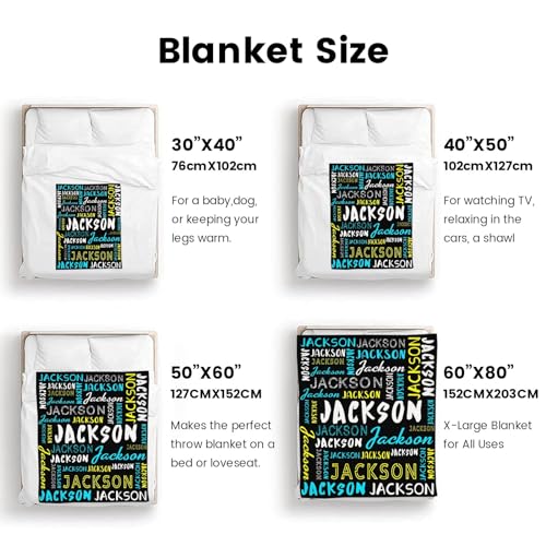 Personalized Name Blanket Customized Baby Blankets for Girls Boys Adults Monogrammed Blankets and Throws Christmas Birthday Mothers Fathers Valentines Day Gift