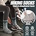 ANTSANG Merino Wool Hiking Socks for Men & Women Thermal Warm Winter Thick Cozy Athletic Crew Work Boot Gift Socks Stocking Stuffers 5 Pairs(Green/Grey/Black,L)