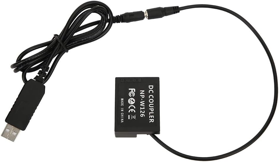 USB Interface Dummy Battery Adapter for Fuji NP-W126 Cameras