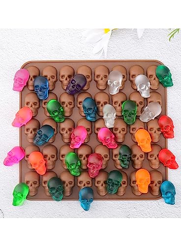Image of CAKE DECOR 40 Cavity Mini Skull Shape Silicone Mould for Chocolate Jelly Soap Candy DIY Craft Halloween Theme Reusable Nonstick Tray Silicone Mold