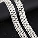 Rytenz 1 Yard Pearl Beaded Trim Crystal Rhinestone Applique Chain Pearl Beaded Trim for Sewing, Crafts, DIY Decoration, Wedding，Clothing