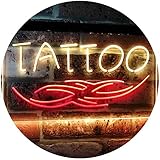 Tattoo Art Studio Ink Display Dual Color LED Enseigne Lumineuse Neon Sign Rouge et jaune 600 x 400mm st6s64-i2550-ry