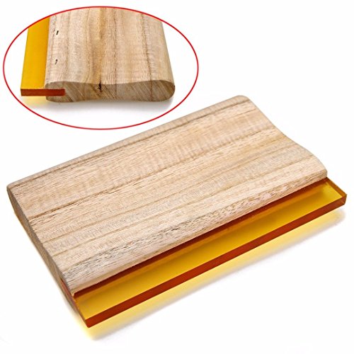 Silk Stencil Screen Printing Squeegee Wood Screen Ink Scraper (6.3 inch (16cm) Water Squeegee - 65 Durometer)