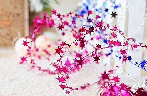 Miniatura 5 de Guirnalda de estrellas de alambre de oropel para árbol de Navidad, San Valentín, Año Nuevo, cumpleaños, exposición, boda, baby shower, fiesta de