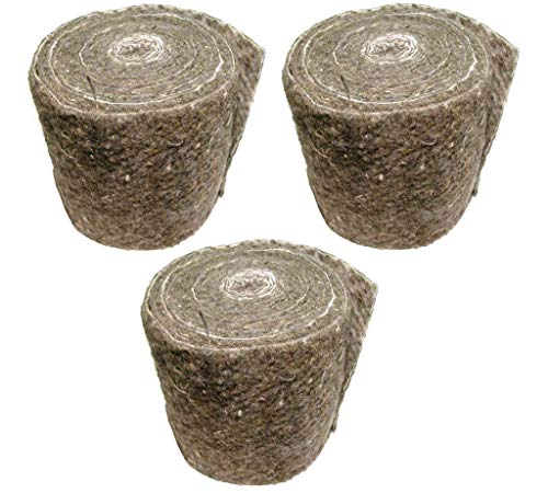 Lot de 3 rouleaux de feutre de laine pour isolation de tuyaux
