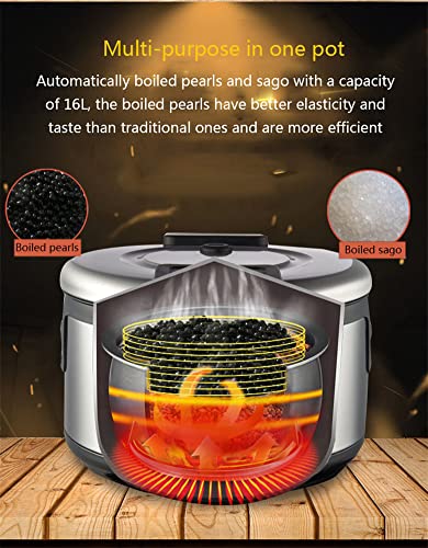 Commercial 16L Boba Pearl Cooker, Automatic Pearl Tapioca Pot, anti-stick touchscreen bubble melkthee sago fornuis voor… - Afbeelding 4