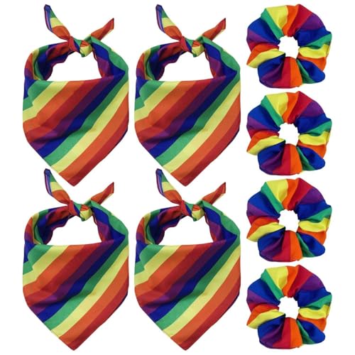 [Contenuto Del Prodotto] Otterrai 4 Pezzi Di Sciarpe Quadrate Colorate E Foulard Hip Hop Arcobaleno Con Una Dimensione Di 55 * 55 Cm E Un Colore Di Colore; Inoltre, Include 4 Fasce Per Capelli Con Una Dimensione Di 55 * 55 Cm E Un Colore Di Colore, Adatto Per La Personalizzazione E La Decorazione In Stile Hip Hop.