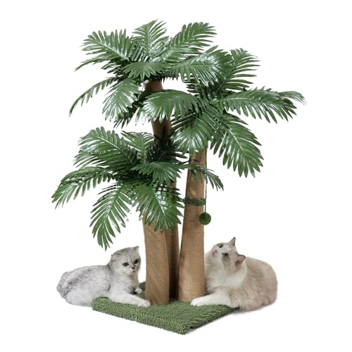 Furlogy 40'' Tall Cat Scratching Post Cat Tree, 3 Curved ...