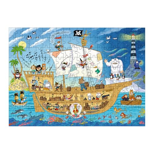 Maxi-Puzzle, Piraten-Hunde, 200 Teile