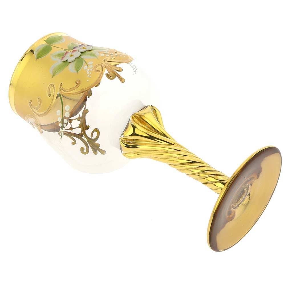 Amazon | GlassOfVenice 2個セット ムラーノガラス ワイングラス 24K