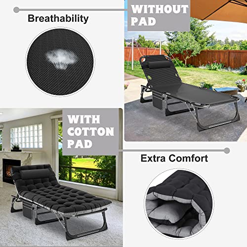 Image of ABORON Camping Cot for Adult Extra Wide, Heavy-Duty 1200D Oxford Cot for Sleeping, Portable Folding Camp Bed with Mat