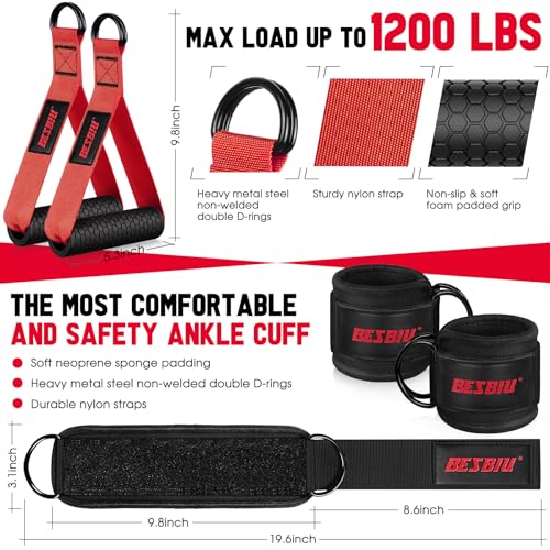 Image of Heavy Resistance Bands for Working Out, 300lbs /360lb /420lb Exercise Bands Workout Bands with Handles, Door Anchor, Ankle Straps, Home Gym Workout Equipment for Men Fitness Strength Training Stretching