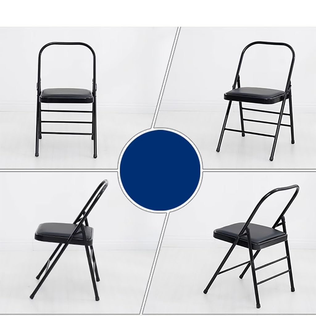 Sedia Yoga Iyengar Design a Doppia Trave Sedia Yoga Pilates Sedia Yoga Pieghevole Sedia Yoga Senza Schienale con poggiapiedi Antiscivolo Sedia Yoga Portatile Sedia Yoga per Adulti,Black