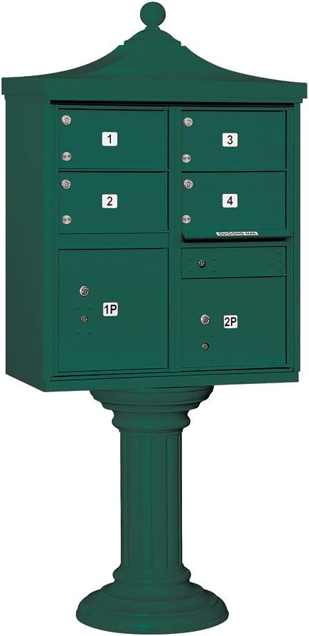 Regency Decorative CBU (Includes Pedestal, CBU Top and Pedestal Cover - Tall) - 4 C Size Doors - Type V - White - for Use with USPS Access Lock