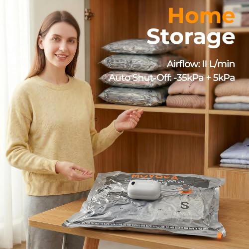 MOVOCA Travel Vacuum Bags with Pump - 15-Pack Compression Bags for Clothes by MOVOCA - Used condition - Image 3