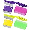 6 Pieces Pet Lice Combs Dog Grooming Flea Comb Cat Tear Stain Comb for Removal Dandruff, Hair Stain, Nit (Pink, Green…