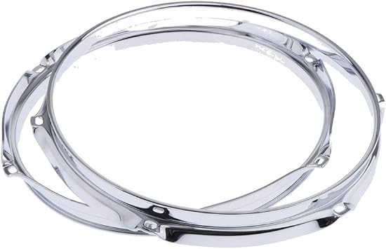 10 Inch 6-Lug Die-Cast Zinc Alloy Tom Drum Hoop Rim, 2.5 mm Batter Hoop for Drum Set Replacement Pack of 2
