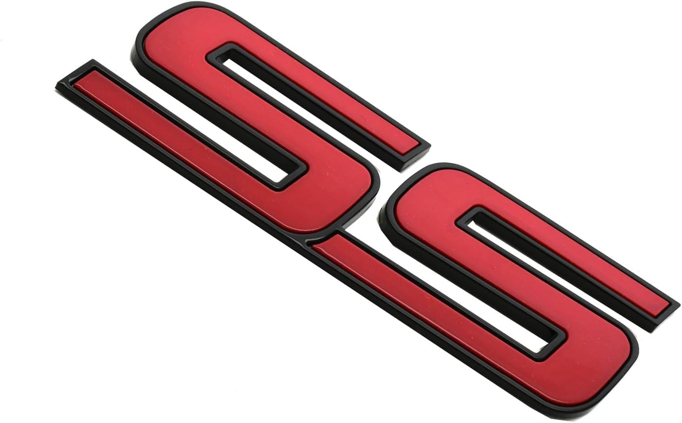 1pc New Front Door SS Emblem 3D Badge Nameplates Compatible with 06-10 Chevy Impala Trailblazer SS 15211285 Origianl Size (Black Red)