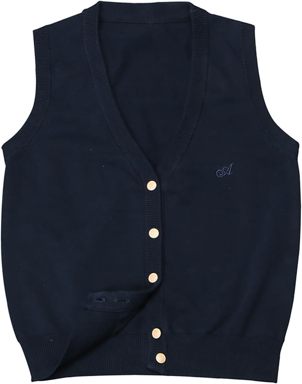 V Neck Sweater Vest for Women Trendy Sleeveless Cardigan Solid Color Button Down Knitted Tank Tops - Image 2