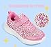LUCKY STEP Kid's Glitter Fashion Sneakers Sparkly Princess Tennis Bling Shiny Sequins Athletic Walking School Shoes for Children/Boys/Girls(Hot Pink,Little Kid 11)