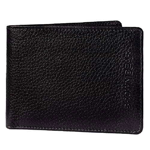Image of BROWN BEAR Leather Men wallet(Natural Black)