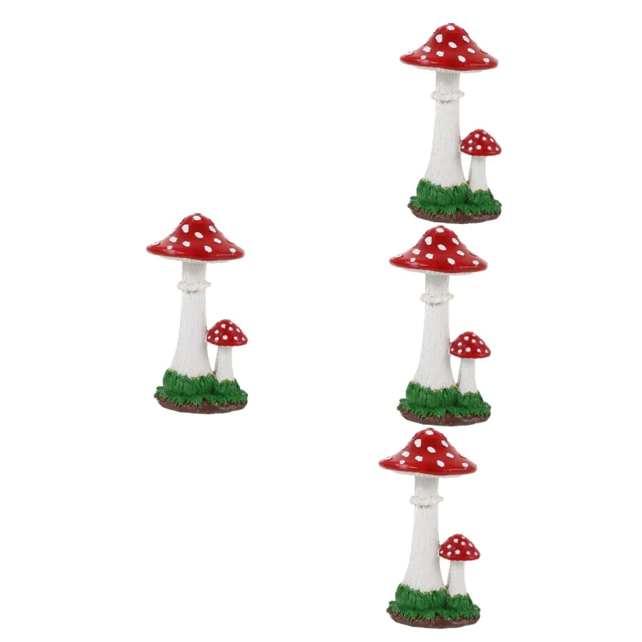 Lurrose 4stücke Garden Mushroom Statue Realistische Gartenfigur Aus Harz Wetterfest Für Garten Terrasse Dekoratives Element Für Innenräume Geschenkidee Für Gartenliebhaber