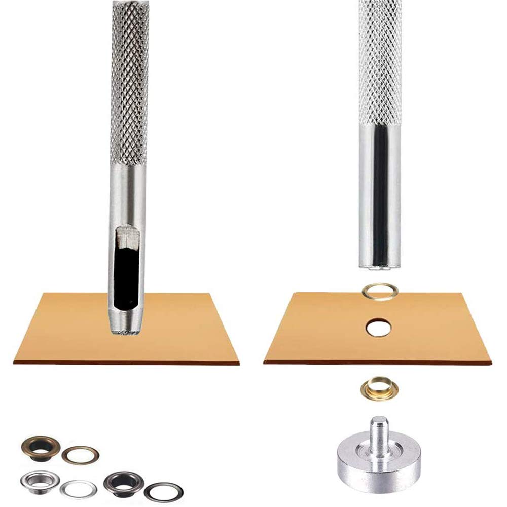 Lot de 200 œillets avec 3 outils à œillets pour toile, vêteents, cuir Lot de 200 œillets avec 3 outils à œillets pour toile, vêteents, cuir