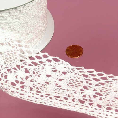 Aurora White Cotton Lace Trim, 2-3/4" X 10yd