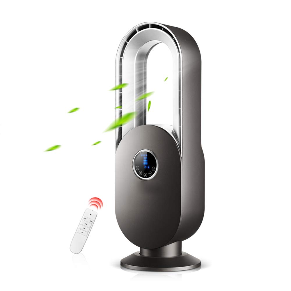 Cooling Fan Air Multiplier Tower Fan Remote Control Quiet Bladeless Whole-Room Cooling House Floor Pedestal w 3 Mode
