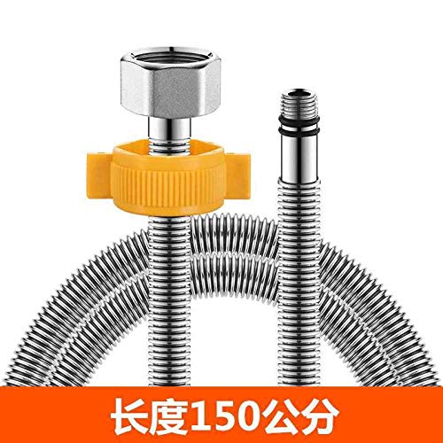 Preisvergleich Produktbild Edelstahlwellschlauch, Schale, Waschtisch, Becken, Wasserhahn, dicke Messingmutter, Innengewindedurchmesser 20 mm, heiß und kalt, Wasserzulaufschlauch, Universalviertelung@150cm