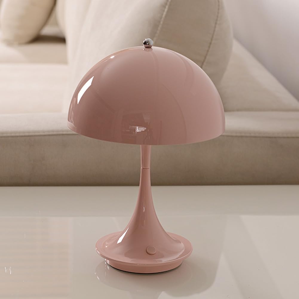 Pilz Lampe Kabellos Tischleuchte Akku Pilzlampe Rosa