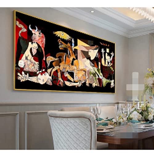 Peinture Picasso Guernica 60x120cm sur toile abstraite moderne pour décoration murale de salon