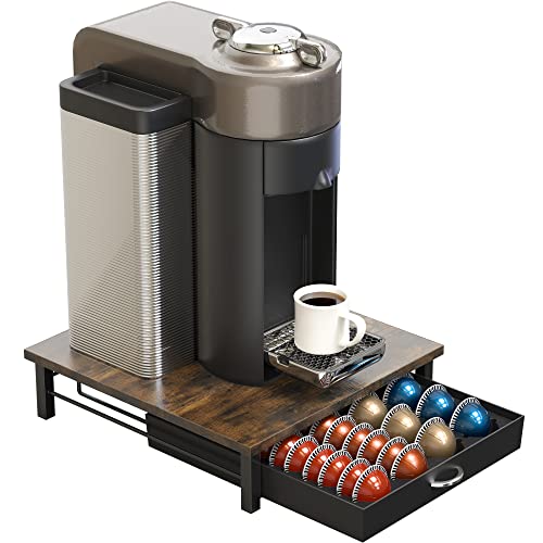 Image of Deco Brothers Vertuo Pod Holder Drawer, Fits 24 Large or 48 Small Capsules | Compatible with Nespresso Pods, Rustic Brown