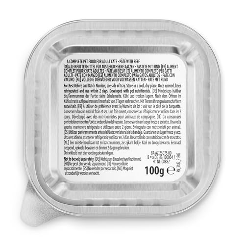 Lifelong by Amazon Katzenfutter, nass, Pastete mit Rind, 100 g, 16 Stück