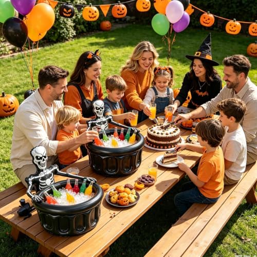 Contenedor inflable de esqueleto, el accesorio de bar ideal para cumpleaños y Halloween 3