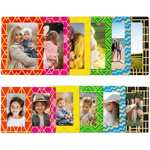 Haooryx 12Pcs Colourful Magnetic Picture Frames Cover