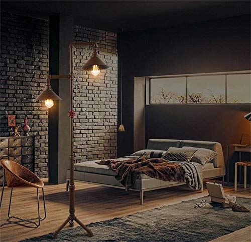 LHSUNTA Lámparas de pie American Country Vintage Tubos de hierro forjado llevaron creativo dormitorio continental restaurante decoración de mesa alta para leer