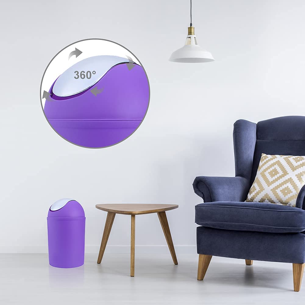 Ensemble de 6 Pièces d'Accessoires de Salle de Bain, Brosse de Toilette, Porte-Brosse à Dents, Poubelle, Porte-Savon, Distributeur de Savon