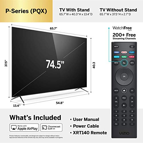 Vizio 75 Inch 4K Smart Tv, P-Series Quantum X Uhd Led Hdr Television With Apple Airplay And Chromecast Built-In #TOP3
