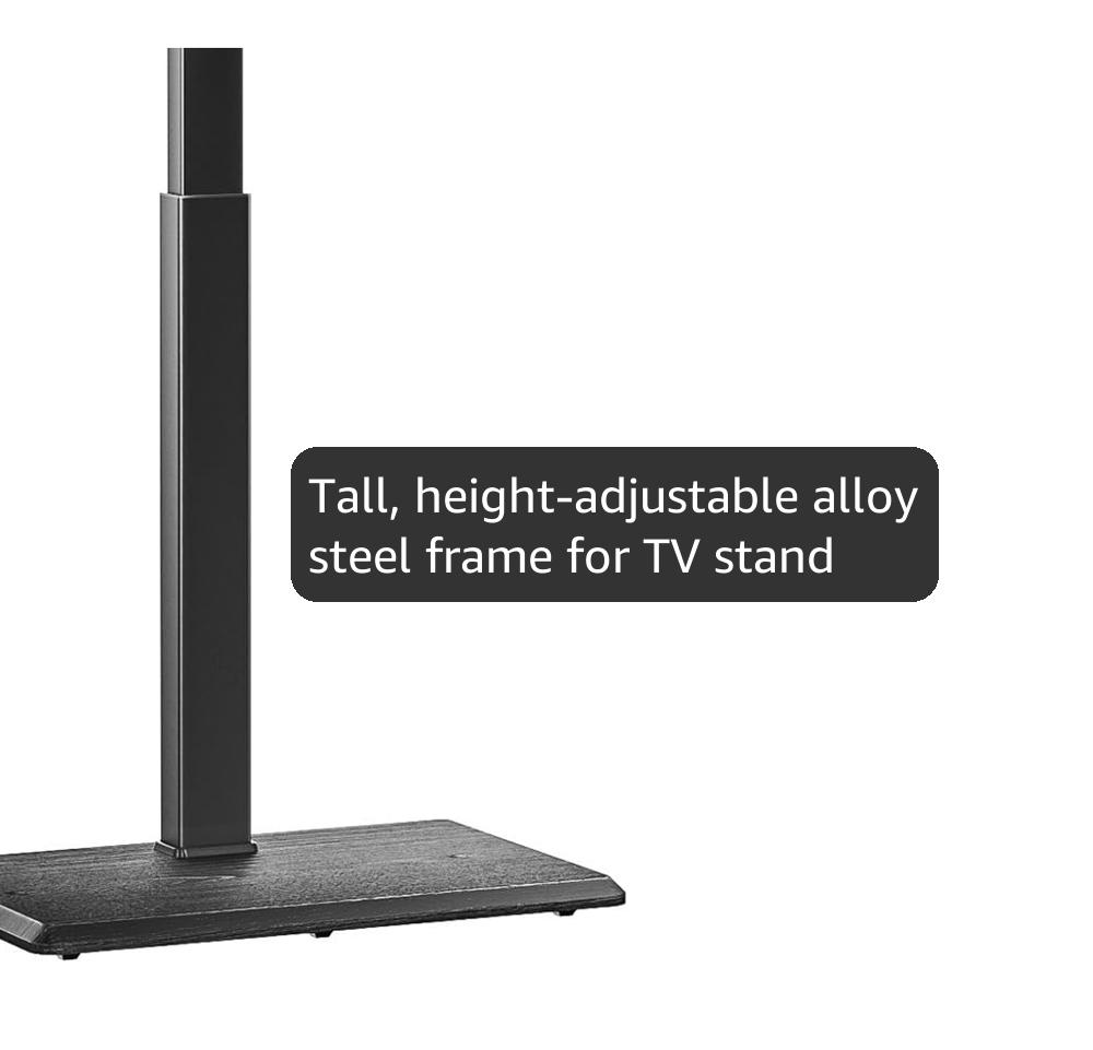 WALI Floor TV Stand with LED Lights, Tall TV Stand Mount for 32-75 inch TV up to 110 lbs, Swivel and Height Adjustable TV Stands with Wood Base for Bedroom, Office(TVDVD-7L), Black