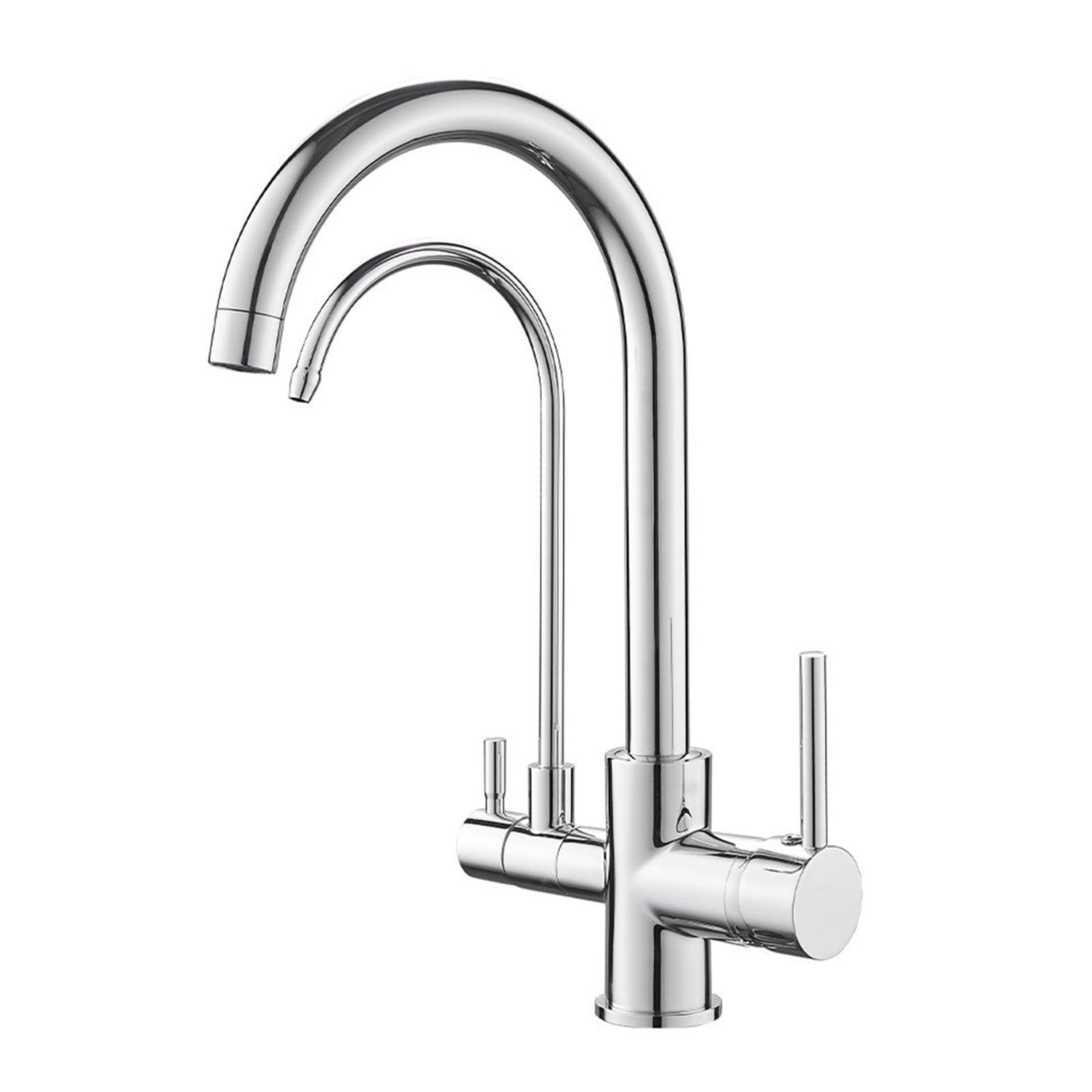 3 Way Kitchen Mixer Tap Swivel Brass Taps Purified Water-Chrome Plated