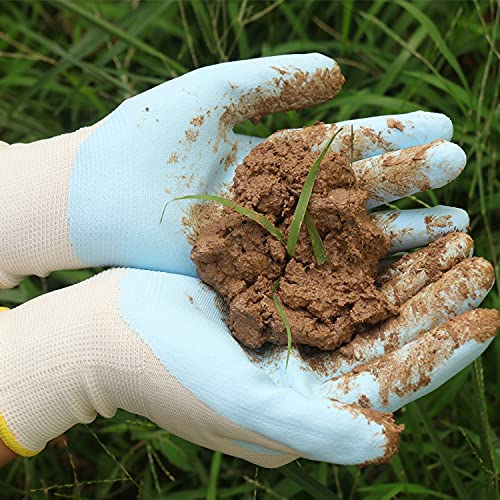 HANDLANDY Garden Gloves for Women Latex Free, 3 Pairs Breathable Nitrile Coated Small Gardening Gloves Yard Work Gloves(3, Medium) - Image 4