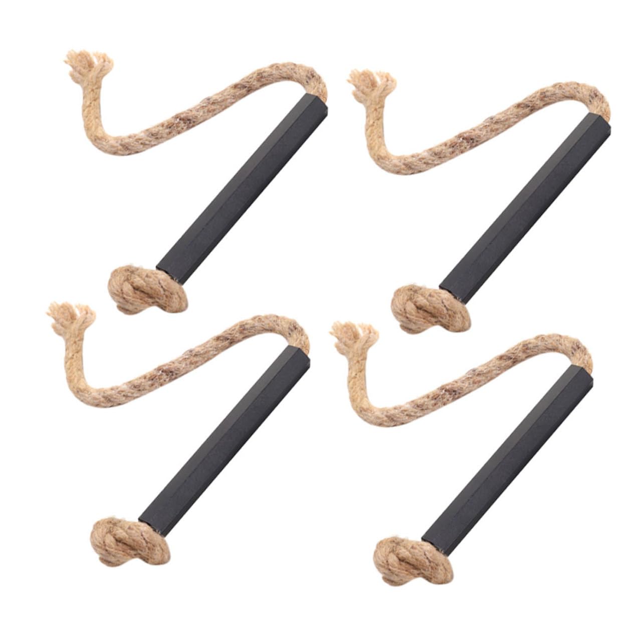 Toyvian 4pcs Emergency Fire Starter Rope Lightweight Fire Starting Tool for Camping Hiking Outdoor Adventures Easy to Carry Use for and Pits
