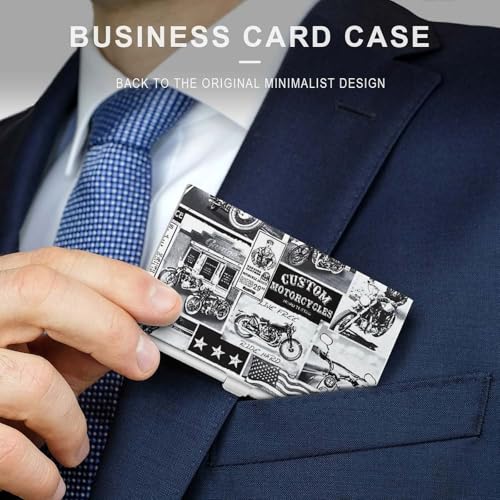 Vintage Motorcycles Business Card Holder Alloy Multi Wallet Credit Card ID Pocket Name Case3