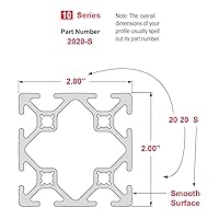 Vista 4 de 8020, 2020, Serie 10, 2 pulgadas x 2 pulgadas, extrusión de aluminio con ranura en T, riel de barra de ranura lineal extruido 80/20