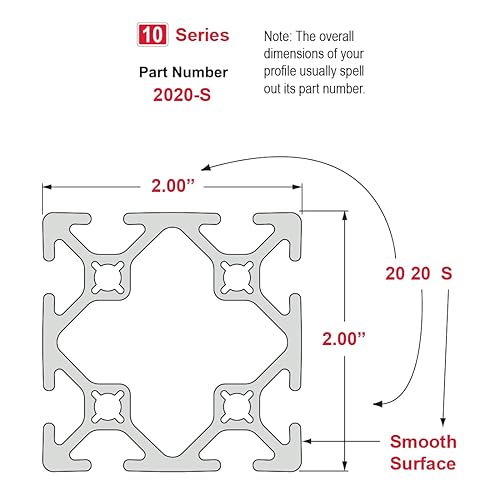 Miniatura 6 de 8020, 2020, Serie 10, 2 pulgadas x 2 pulgadas, extrusión de aluminio con ranura en T, riel de barra de ranura lineal extruido 8020 (72 pulgadas de