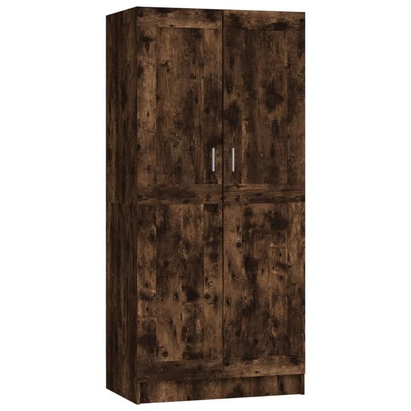 Eleganz Armario de roble ahumado 82,5 x 51,5 x 180 cm, material de madera, armario para dormitorio con amplio espacio de almacenamiento, moderno armario para espacios pequeños