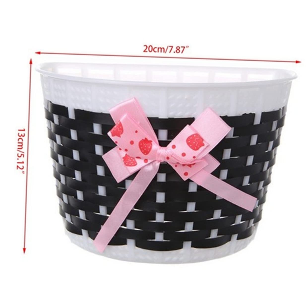 ARTSEWPLY Lovely Knitted Bowknot Bike Basket for S Black Durable Front Bicycle Basket for Boys for Daily Use and Decoration
