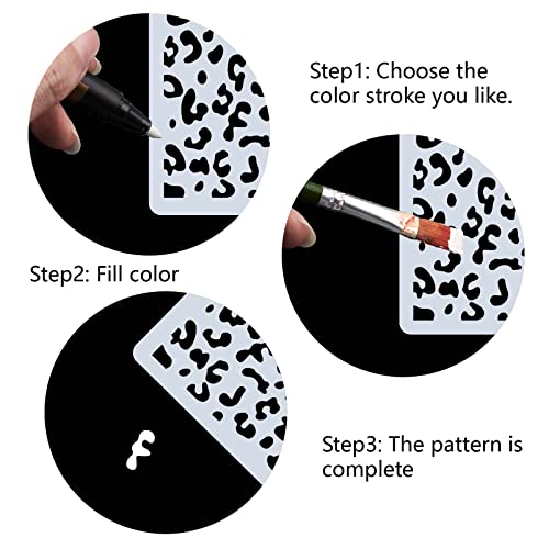 GORGECRAFT Leopard Print Stencil Template Geometric Pattern 30x30cm Large Reusable Plastic Square Stencil Sign for Painting on Wood Wall Scrapbook Card Floor Drawing DIY Decor Crafts - Image 4